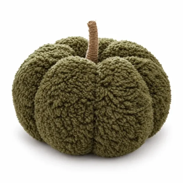 fiori-teddy-pumpkin-olive-studio کدو دکوری تدی سبز زیتونی در زمینه سفید فیوری هوم